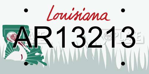 AR13213 Louisiana License Plate
