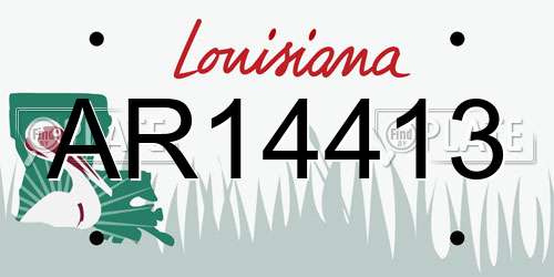 AR14413 Louisiana License Plate