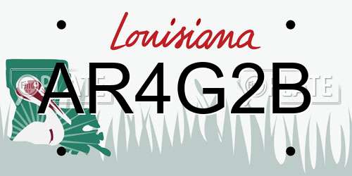 AR4G2B Louisiana License Plate