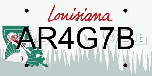 AR4G7B Louisiana License Plate