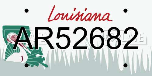 AR52682 Louisiana License Plate