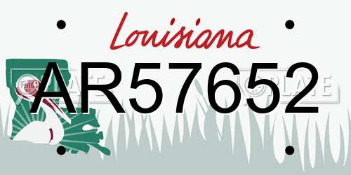 AR57652 Louisiana License Plate
