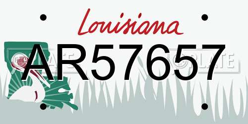 AR57657 Louisiana License Plate