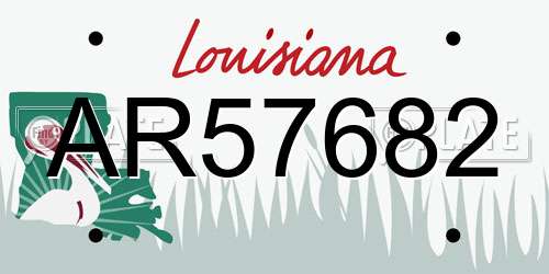 AR57682 Louisiana License Plate