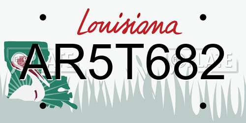 AR5T682 Louisiana License Plate