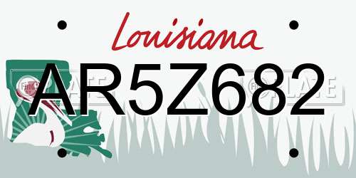 AR5Z682 Louisiana License Plate