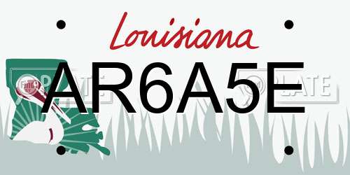 AR6A5E Louisiana License Plate