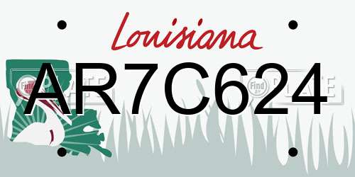 AR7C624 Louisiana License Plate
