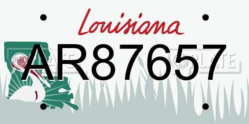 AR87657 Louisiana License Plate