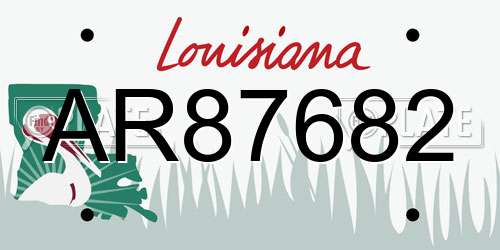 AR87682 Louisiana License Plate