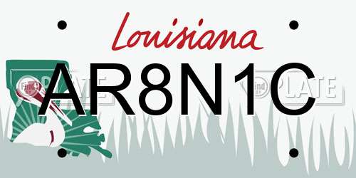 AR8N1C Louisiana License Plate