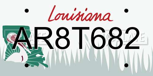 AR8T682 Louisiana License Plate