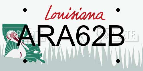 ARA62B Louisiana License Plate