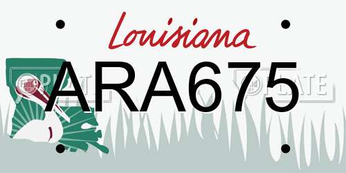 ARA675 Louisiana License Plate