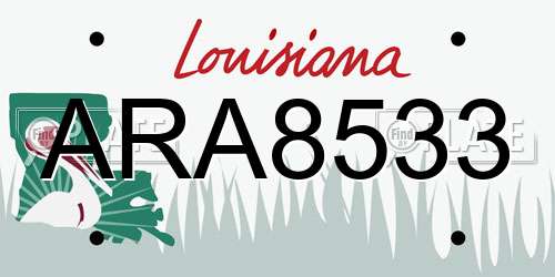 ARA8533 Louisiana License Plate