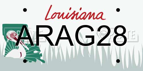 ARAG28 Louisiana License Plate