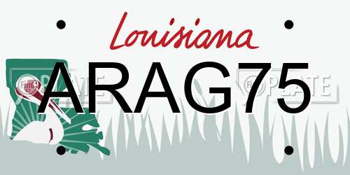 ARAG75 Louisiana License Plate