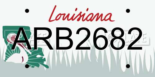 ARB2682 Louisiana License Plate