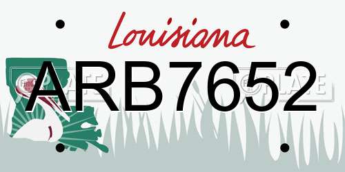 ARB7652 Louisiana License Plate