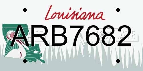 ARB7682 Louisiana License Plate