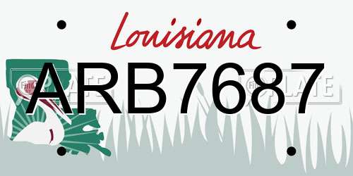 ARB7687 Louisiana License Plate