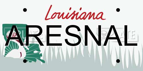 ARESNAL Louisiana License Plate