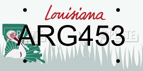 ARG453 Louisiana License Plate