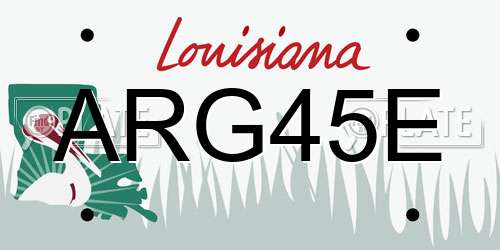 ARG45E Louisiana License Plate