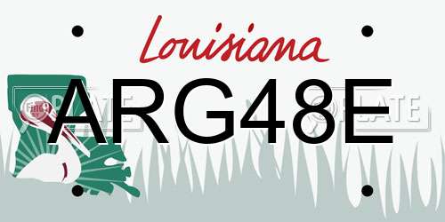 ARG48E Louisiana License Plate
