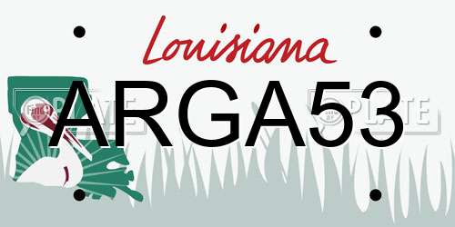 ARGA53 Louisiana License Plate