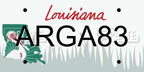 ARGA83 Louisiana License Plate