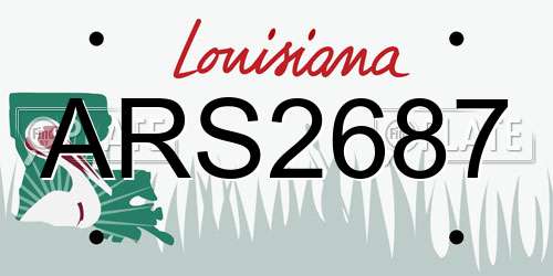 ARS2687 Louisiana License Plate