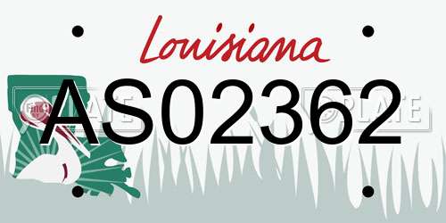 AS02362 Louisiana License Plate