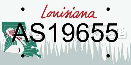 AS19655 Louisiana License Plate