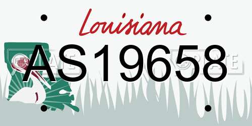 AS19658 Louisiana License Plate