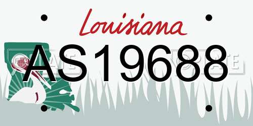 AS19688 Louisiana License Plate