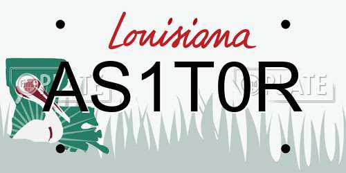 AS1T0R Louisiana License Plate