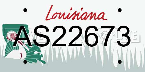 AS22673 Louisiana License Plate