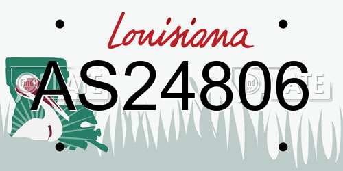 AS24806 Louisiana License Plate