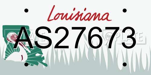 AS27673 Louisiana License Plate