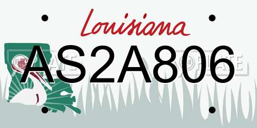 AS2A806 Louisiana License Plate