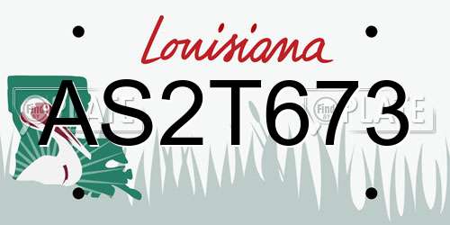 AS2T673 Louisiana License Plate