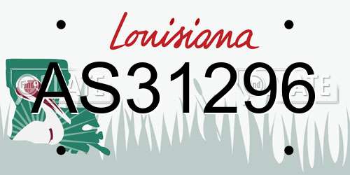 AS31296 Louisiana License Plate