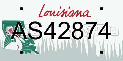 AS42874 Louisiana License Plate