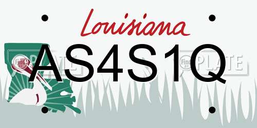 AS4S1Q Louisiana License Plate