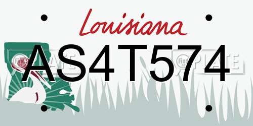 AS4T574 Louisiana License Plate