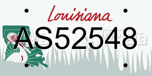 AS52548 Louisiana License Plate