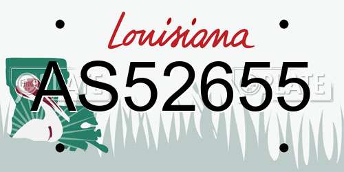 AS52655 Louisiana License Plate