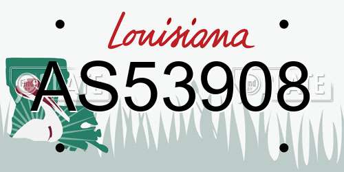 AS53908 Louisiana License Plate