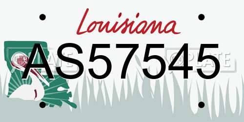 AS57545 Louisiana License Plate